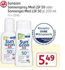 Sonnenspray Med LSF 50 oder Sonnengel Med LSF 50 von Sunozon im aktuellen Rossmann Prospekt für 5,49 €