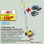 Akku-Rasen- und Kantenschneider "FineCut 18V" Angebote von Gloria bei toom Baumarkt Osnabrück für 139,98 €