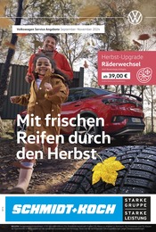 Aktueller Volkswagen Werkstatt & Auto Prospekt in Schwanewede und Umgebung, "Mit frischen Reifen durch den Herbst" mit 1 Seite, 01.09.2024 - 30.11.2024