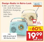 Design-Radio im Retro-Look Angebote bei Netto Marken-Discount Herford für 19,99 €