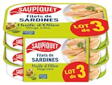 Filets de sardines sans arêtes à l'huile d'olive vierge extra - Saupiquet - Intermarché Hyper à Saint-Denis Filets de sardines sans arêtes à l'huile d'olive vierge extra - Saupiquet en promo chez Intermarché Hyper Saint-Denis à 2,79 €