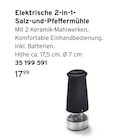 Elektrische 2-in-1-Salz-und-Pfeffermühle von  im aktuellen Tchibo im Supermarkt Prospekt für 17,99 €