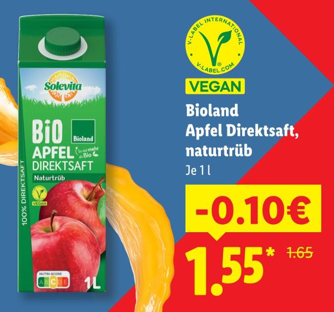 Bioland Apfel Direktsaft, naturtrüb