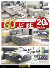 Bett im BRAUN Möbel-Center Prospekt in Esslingen Aktueller BRAUN Möbel-Center Prospekt mit Bett, "60 Jahre Braun Möbel Center", Seite 10