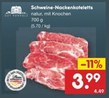 Aktuelle Schweinefleisch Angebote bei Netto Marken-Discount in Braunschweig Aktuelles Schweine-Nackenkoteletts Angebot bei Netto Marken-Discount in Braunschweig ab 3,99 €