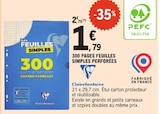 Promo 300 pages feuilles simples perforees à 1,79 € dans le catalogue E.Leclerc à Basse-Goulaine