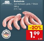 Bratwürste Angebote von Gut Ponholz bei Netto Marken-Discount Bietigheim-Bissingen für 1,99 €