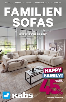 Aktueller Kabs Prospekt (Essen) Kabs Prospekt "FAMILIENSOFAS" mit Seiten (Essen)