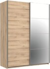 Armoire penderie portes coulissantes effet chêne et miroir l. 150 x H. 200 x Ep. 57 cm en promo chez Castorama Armoire penderie portes coulissantes effet chêne et miroir l. 150 x H. 200 x Ep. 57 cm dans le catalogue Castorama