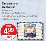 Weißwurst Kultpackung im V-Markt Prospekt Weißwurst Kultpackung von Zimmermann im aktuellen V-Markt Prospekt für 4,99 €
