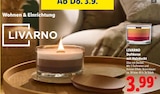 Duftkerze mit Holzdocht im Angebot bei Lidl in Stuttgart Duftkerze mit Holzdocht Angebote von LIVARNO bei Lidl Stuttgart für 3,99 €