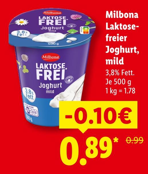 Laktosefreier Joghurt, mild