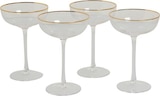Set de 4 coupes à champagne liseré doré - CARREFOUR HOME en promo chez Carrefour Pamiers à 12,99 €