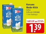 Hansano Weide-Milch bei famila Nordost im Tarp Prospekt für 1,39 €