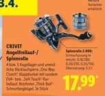Angelfreilauf-/Spinnrolle im Angebot bei Lidl in Gera Angelfreilauf-/Spinnrolle Angebote von CRIVIT bei Lidl Gera für 17,99 €