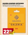Galeria-Kaufhof-Gutschein im Angebot bei E center in Darmstadt Galeria-Kaufhof-Gutschein Angebote bei E center Darmstadt für 22,50 €