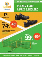 Prospectus E.Leclerc à Écouen, "Sport : prenez l'air à prix E.Leclerc", 16 pages de promos valables du 16/04/2024 au 04/05/2024