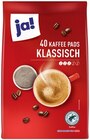Kaffeepads Klassisch Angebote von ja! bei REWE Darmstadt für 3,99 €