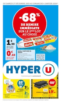 Prospectus Hyper U à Reims, "-68% DE REMISE IMMÉDIATE SUR LE 2ÈME LOT AU CHOIX", 36 pages de promos valables du 27/12/2025 au 04/01/2026