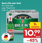 Pils im Angebot bei Netto Marken-Discount in Ritterhude Pils Angebote von Beck's bei Netto Marken-Discount Ritterhude für 10,99 €