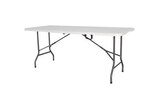 Table pliante polyvalente 180 x 74 cm plateau résine blanche structure acier gris anthracite en promo chez Brico Dépôt Clermont-Ferrand à 39,00 €