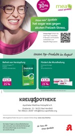 mea - meine apotheke Apotheken Prospekt der aktuellen Woche mit 4 Seiten, gültig von 01.08.2025 bis 31.08.2025, in Schenklengsfeld und Umgebung Aktueller mea - meine apotheke Apotheken Prospekt in Schenklengsfeld und Umgebung, "Unsere August-Angebote" mit 4 Seiten, 01.08.2025 - 31.08.2025