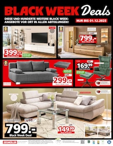 Couch im Segmüller Prospekt "BLACK WEEK DEALS" mit 6 Seiten (Augsburg)