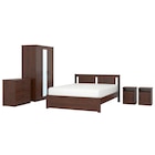Aktuelles Schlafzimmermöbel 5er-Set braun 140x200 cm Angebot bei IKEA in Nürnberg ab 686,98 €