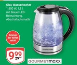 Glas-Wasserkocher Angebote von GOURMETmaxx bei GLOBUS Hof für 9,99 €
