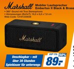 Mobiler Lautsprecher Emberton II Black & Brass Angebote von Marshall bei expert Konstanz für 89,00 €