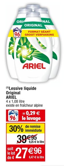 ARIEL Ariel Lessive poudre original 4,485kg 69 lavages 4,485kg pas cher 