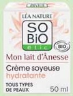 Crème soyeuse hydratante au lait d'ânesse - SOBIO ETIC dans le catalogue Intermarché