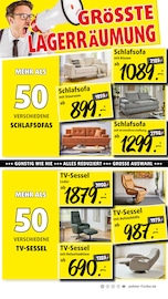 Aktueller Polstermöbel Fischer Prospekt mit Fernseher, "UNSERE GRÖSSTE LAGERRLAGERRÄUMUNG", Seite 9