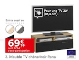 Meuble TV chêne/noir Rana en promo chez But Puteaux à 69,99 €