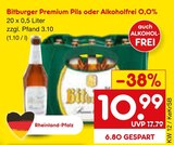 Premium Pils oder Alkoholfrei 0,0% bei Netto Marken-Discount im Prospekt "" für 10,99 €