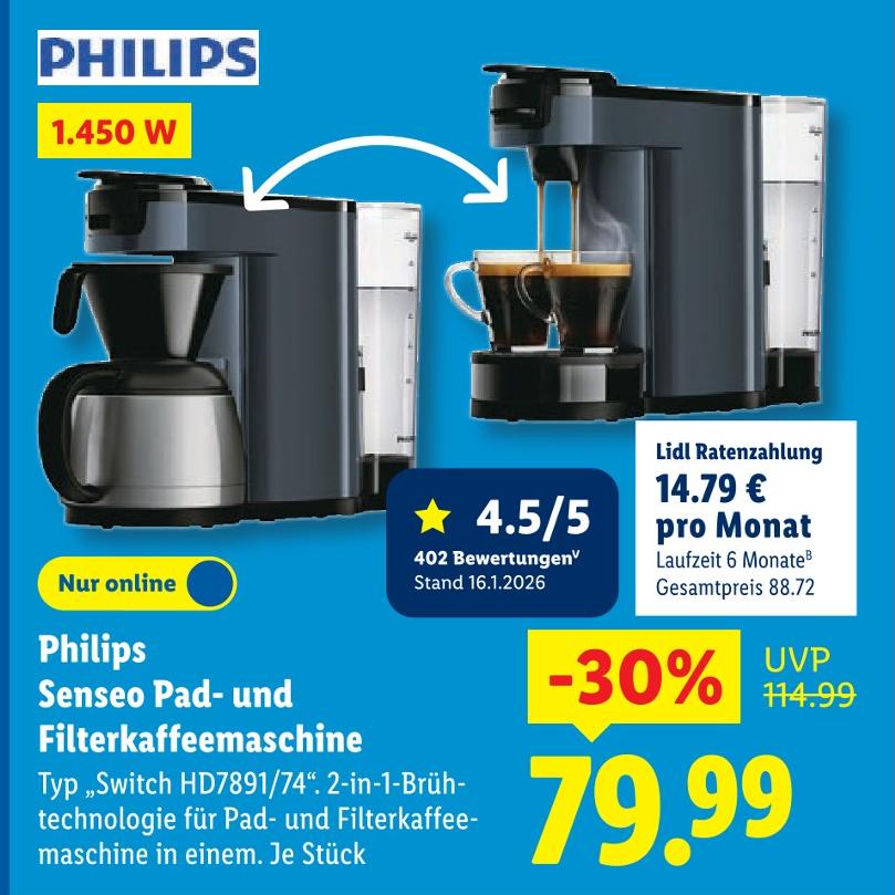 Senseo Pad- und Filterkaffeemaschine