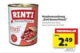 Hundenassnahrung "Rinti Kennerfleisch" Angebote von Rinti bei Hagebaumarkt Kleve für 2,49 €