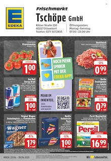 EDEKA Prospekt der Woche "Aktuelle Angebote" Seite 1, 23.06.2025 bis 28.06.2025 für Düsseldorf Aktueller EDEKA Prospekt "Aktuelle Angebote" Seite 1 von 24 Seiten für Düsseldorf
