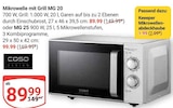 Mikrowelle mit Grill MG 20 Angebote von Caso Design bei GLOBUS Halle für 1,99 €