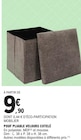 Pouf pliable velours cotelé en promo chez E.Leclerc Amiens à 9,90 €