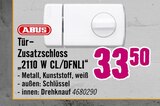 Bauelemente im Hornbach Prospekt Tür-Zusatzschloss „2110 W CL/DFNLI“ von ABUS im aktuellen Hornbach Prospekt für 33,50 €