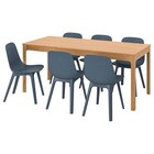 Aktuelles Tisch und 6 Stühle Eiche/blau Angebot bei IKEA in Braunschweig ab 678,94 €