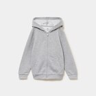 Sweat zippé à capuche en molleton gris clair garçon - La Halle Sweat zippé à capuche en molleton gris clair garçon à 8,99 € dans le catalogue La Halle