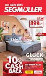 Segmüller Prospekt für Brühl mit 12 Seiten Segmüller Prospekt für Brühl: "Zum Glück gibt’s Segmüller - Glück ist Hochspringen zu Tiefpreisen", 12 Seiten, 22.08.2026 - 05.09.2026