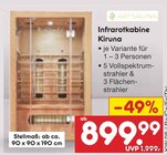 Infrarotkabine Kiruna Angebote von ARTSAUNA bei Netto Marken-Discount Kassel für 899,99 €