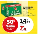 Biere Blonde 5° - HEINEKEN en promo chez U Express Aix-en-Provence à 7,45 €