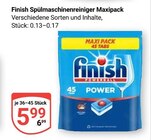 Spülmaschinenreiniger Maxipack im Angebot bei GLOBUS in Jena Spülmaschinenreiniger Maxipack Angebote von Finish bei GLOBUS Jena für 5,99 €