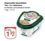 Tee-Wurst Angebote von Rügenwalder Spezialitäten bei GLOBUS Salzgitter für 1,39 €