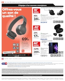 Prix et réduction Écouteurs dans le prospectus Carrefour en cours Offre Écouteurs dans le catalogue Carrefour du moment à la page 24