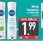 Deospray im Angebot bei E center in Germering Deospray Angebote von Nivea bei E center Germering für 1,99 €